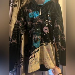 Crystal Rock y2k zip up by Christian Audigier